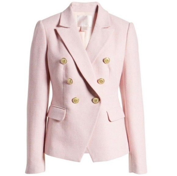 Rachel Parcell Pink and White Herringbone Tweed Jacket - Picture 4 of 16